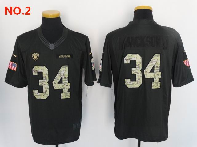 Men's Las Vegas Raiders 34 Bo Jackson Jersey NO.2;